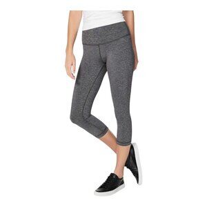 LULULEMON WUNDER UNDER CROP HI-RISE LUXTREME 21" HEATHERED BLACK SIZE 10